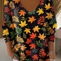 womens-autumn-leaves-orange-casual-print-pullover-sweater-75jn