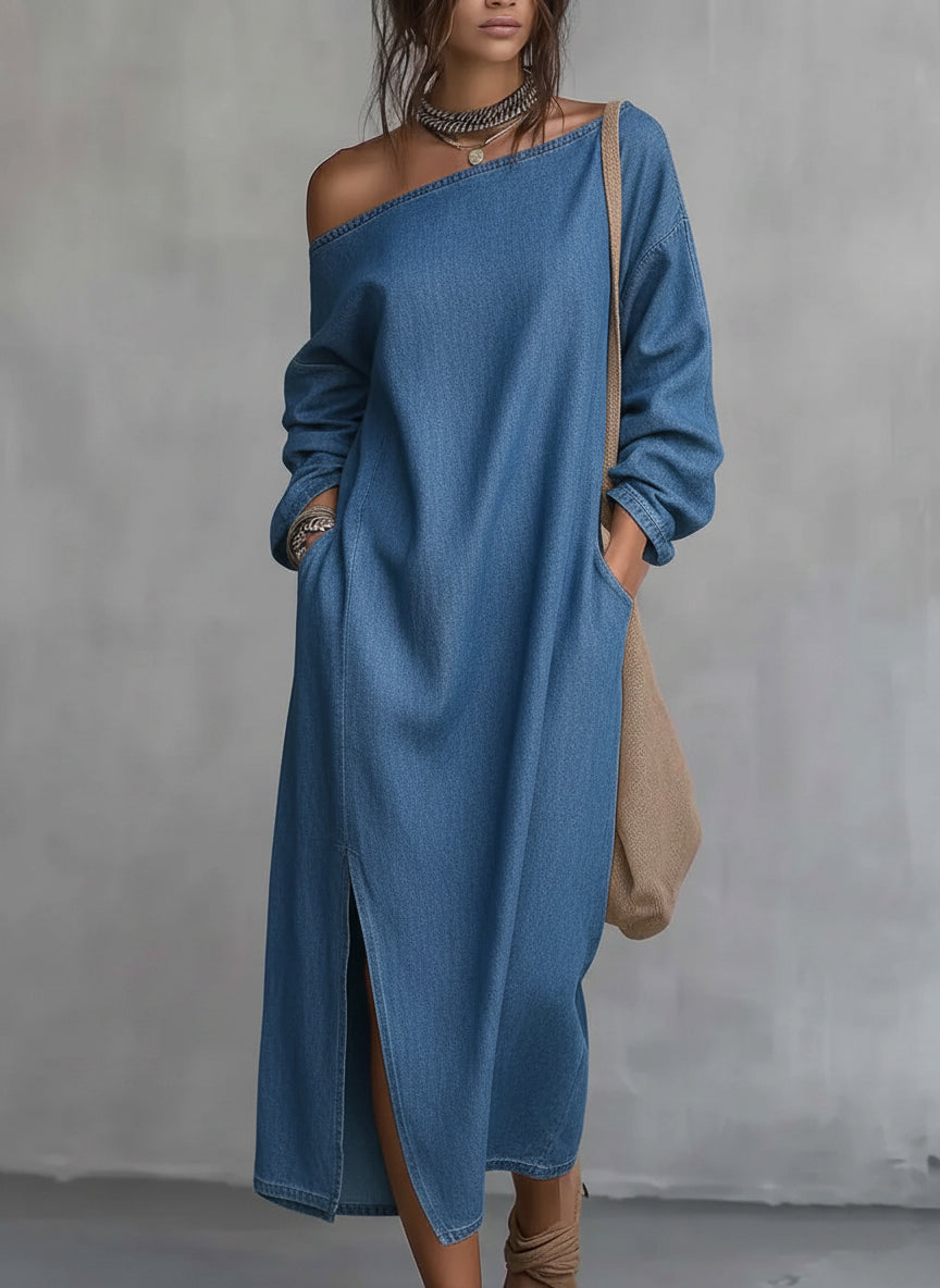 Women's Casual Off-the-shoulder Denim Dress