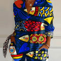 Women's Fish Art Print Casual Cotton Shirt