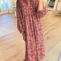 Women's Vintage Floral Pattern Art Print Cotton Dress