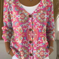 womens-vintage-floral-art-print-buttoned-v-neck-cardigan-sweater-99wg