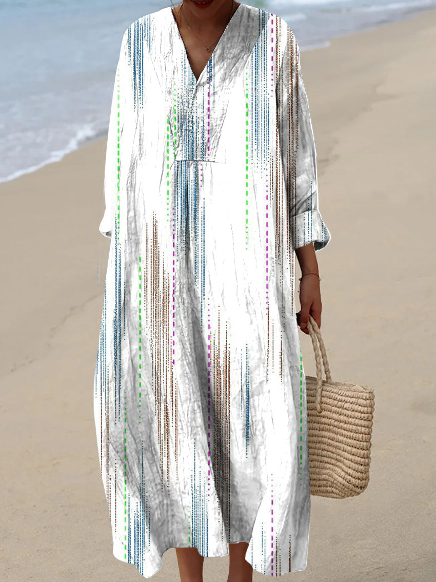 Women's Simple Artistic Lines Print Dress