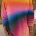 Women's Abstract Colorful Gradient Painting Art Print Casual Pullover Sweater