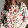 pull-over-en-maille à imprimé floral vintage pour femme - taille M9XJ 
