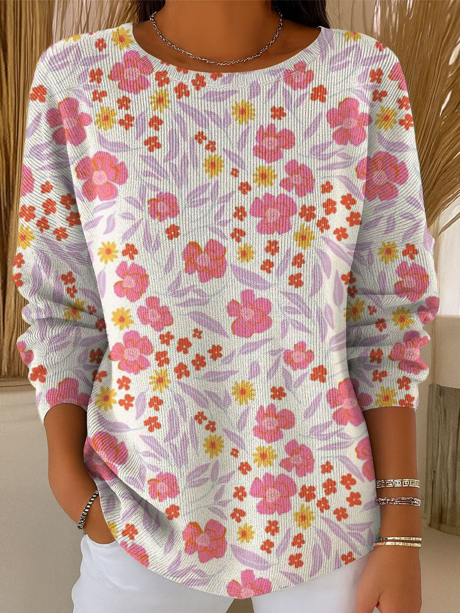 womens-flowers-colors-casual-pullover-sweater