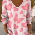 womens-lovely-pink-butterfly-pattern-art-print-casual-pullover-sweater