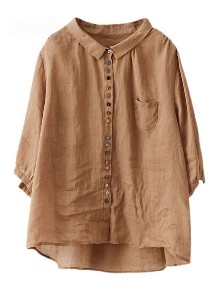 Women's  Loose  Casual Cotton And Linen Shirt