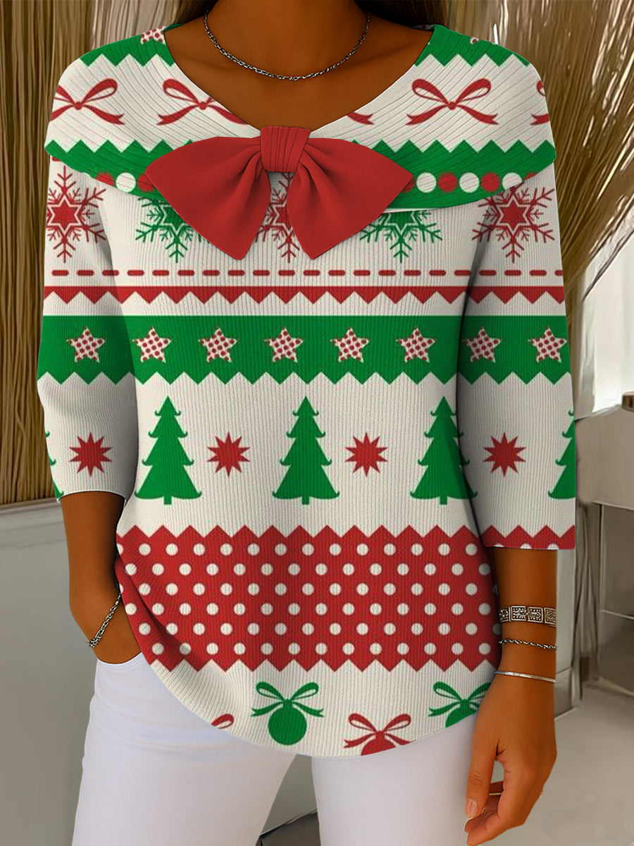 Beautiful Geometric Winter Snowflake Fir Tree Painting Art Print Buttoned Cardigan Sweater