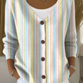vertical-stripes-print-buttoned-v-neck-cardigan-sweater