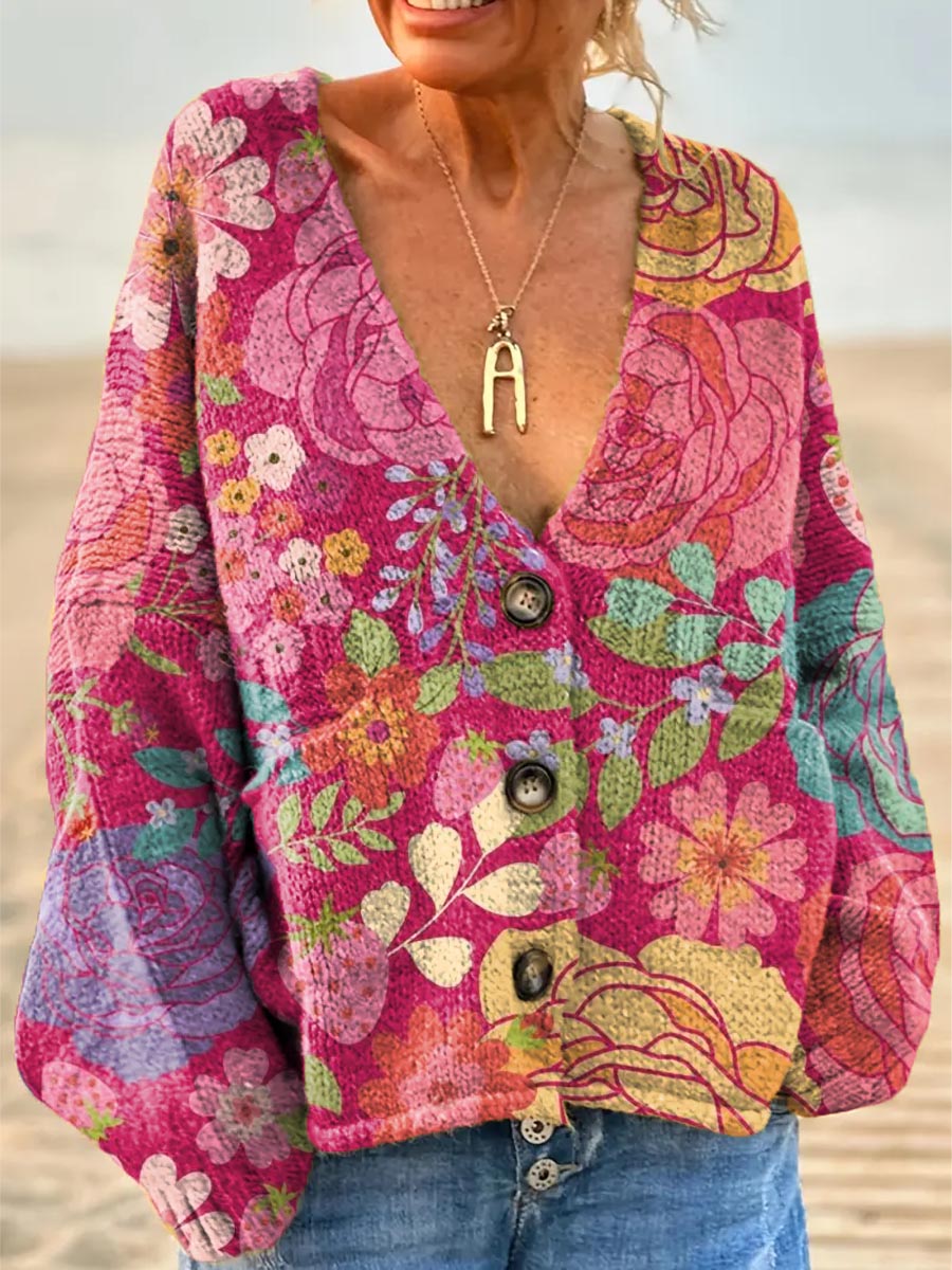 womens-lovely-floral-art-print-casual-pullover-sweater-ldfu