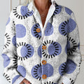 polka-dot-lines-print-buttoned-cardigan-sweater
