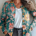 cardigan/pull boutonné à imprimé floral vintage pour femme - kzih 