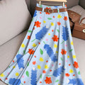Women's Vintage Flower Art Print Cotton Skirt