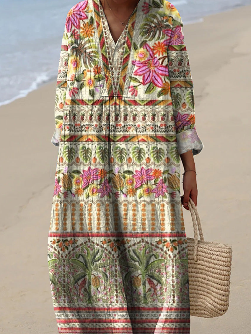 Summer Tropical Pattern Printed Women's Dress