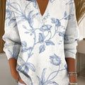 Women's Realistic Flowers Printed Casual Sweater