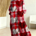 Women's Valentine's Day Heart Pattern Art Print Casual Cotton Knitted Dress