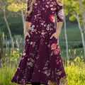 Women's Retro Flowers Pattern Colors Art Casual Print Dress