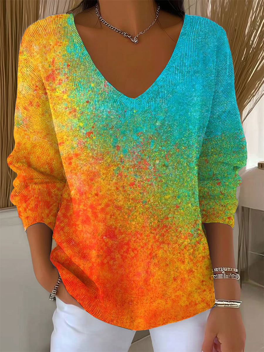 womens-fall-gradient-vintage-art-print-casual-pullover-sweater-so2o