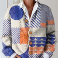 womens-geometric-pattern-art-print-buttoned-cardigan-sweater-t973
