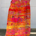 Women's Vintage Abstract Geometric Art Print   Linen Pocket Skirt