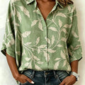Women's Floral Patterns Print Casual Cotton Shirt