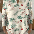 Women's Christmas Pattern Art Print Buttoned Cardigan Sweater