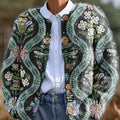 vintage-striped-floral-totem-art-print-buttoned-cardigan-sweater