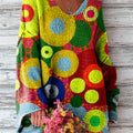 Women's Beautiful Colorful Circular Geometric Painting Art Print Casual Pullover Sweater