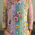 womens-vintage-floral-art-print-casual-peter-pan-collar-3-4-sleeve-sweater-tnyc