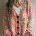 vintage-flower-art-print-buttoned-v-neck-cardigan-sweater-fxrs