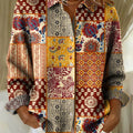 Pull décontracté pour femme à motif floral vintage