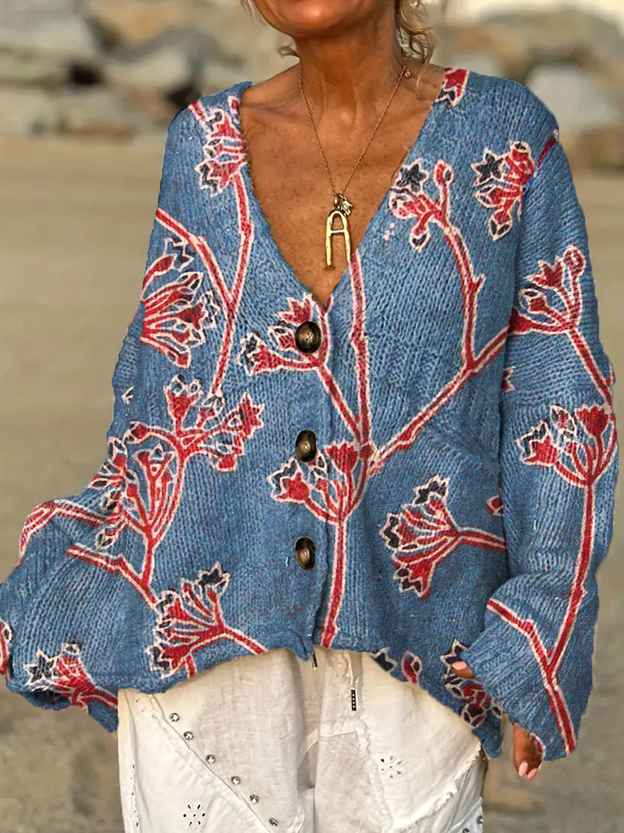 womens-vintage-floral-pattern-art-print-casual-pullover-sweater-k2dh