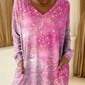 Women's Shiny Pattern Art Print Casual Cotton T-shirt