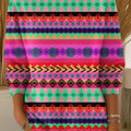 Women's Colorful Geometric Stripes Painting Art Print Casual Pullover Sweater