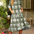 Women's Floral Pattern Art Print Cotton Dress