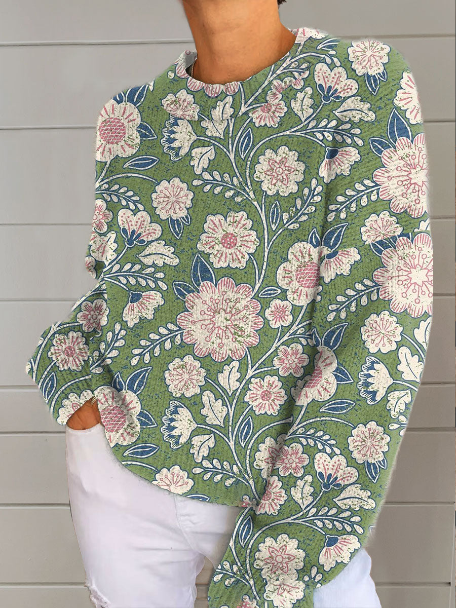 womens-vintage-flower-art-print-casual-pullover-sweater-v05r
