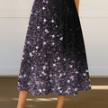 Women's Retro Star Gradient Pattern Print High Waist Casual A-Line Skirt