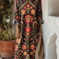 Robe en coton à imprimé floral vintage pour femme