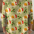 Women's Christmas Santa Art Print Buttoned Cardigan Sweater