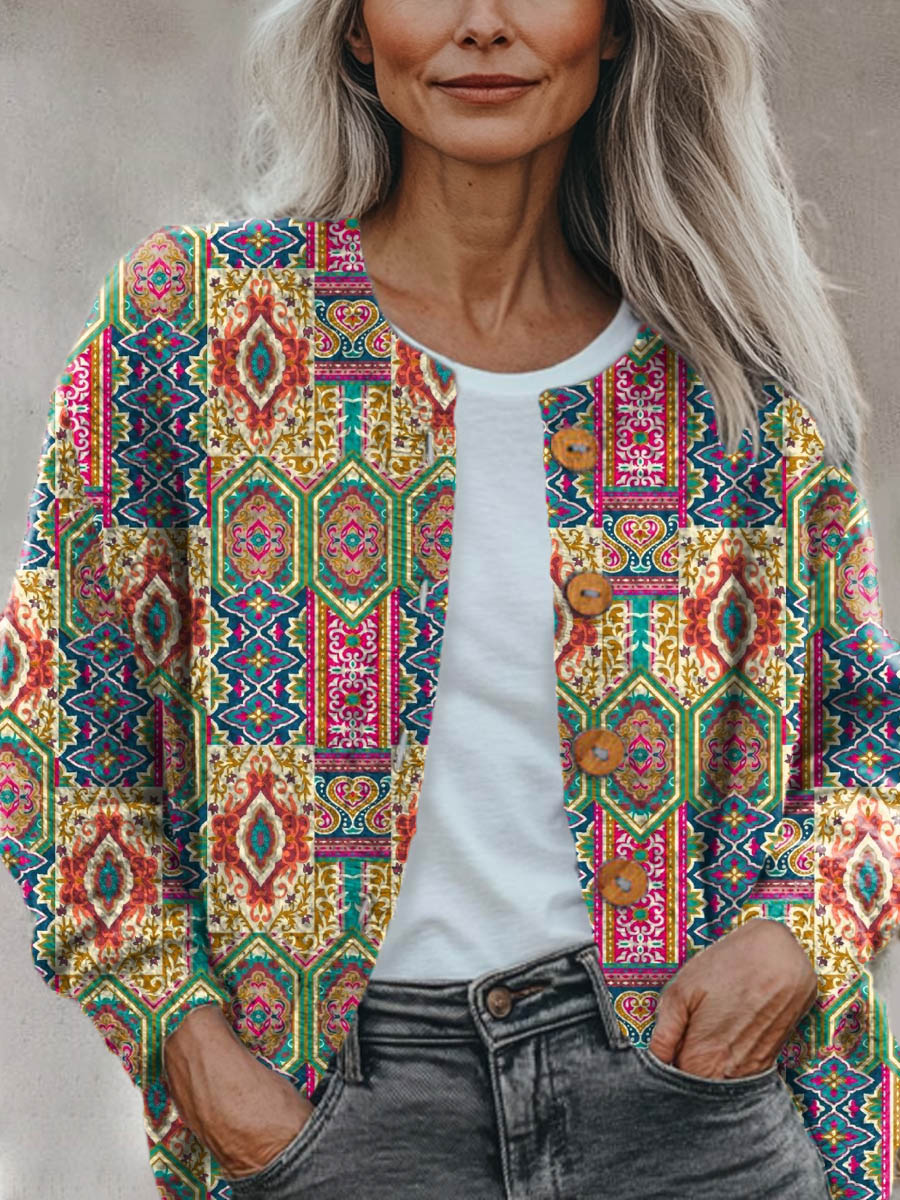 womens-vintage-pattern-art-print-buttoned-cardigan-sweater-vqe5