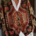 vintage-ethnic-rhombus-geometric-floral-painting-art-print-buttoned-v-neck-cardigan-sweater