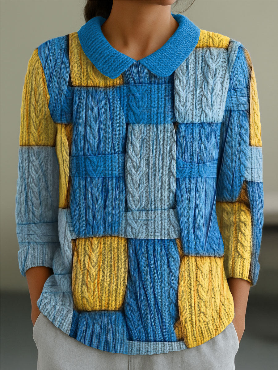 womens-geometric-color-contrast-splicing-abstract-casual-print-peter-pan-collar-3-4-sleeve-sweater-jxsb