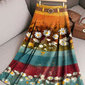 Women's Retro Flowers Pattern Casual Print Cotton Skirt