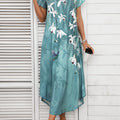 Turquoise Pocket Floral Print Shift Dress