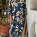 Women's Vintage Floral Art Print Cotton Dress