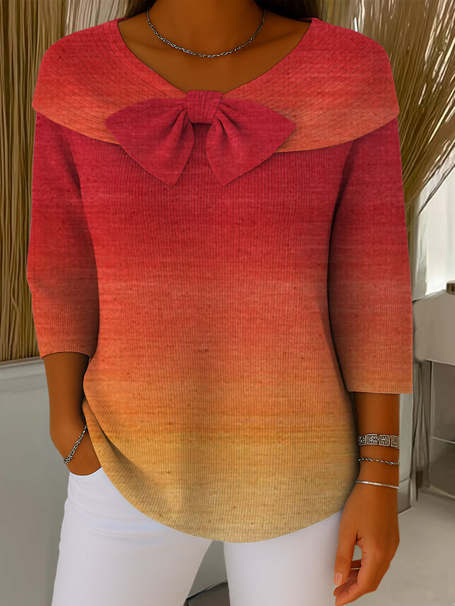 Vintage Gradient Art Print Buttoned Cardigan Sweater