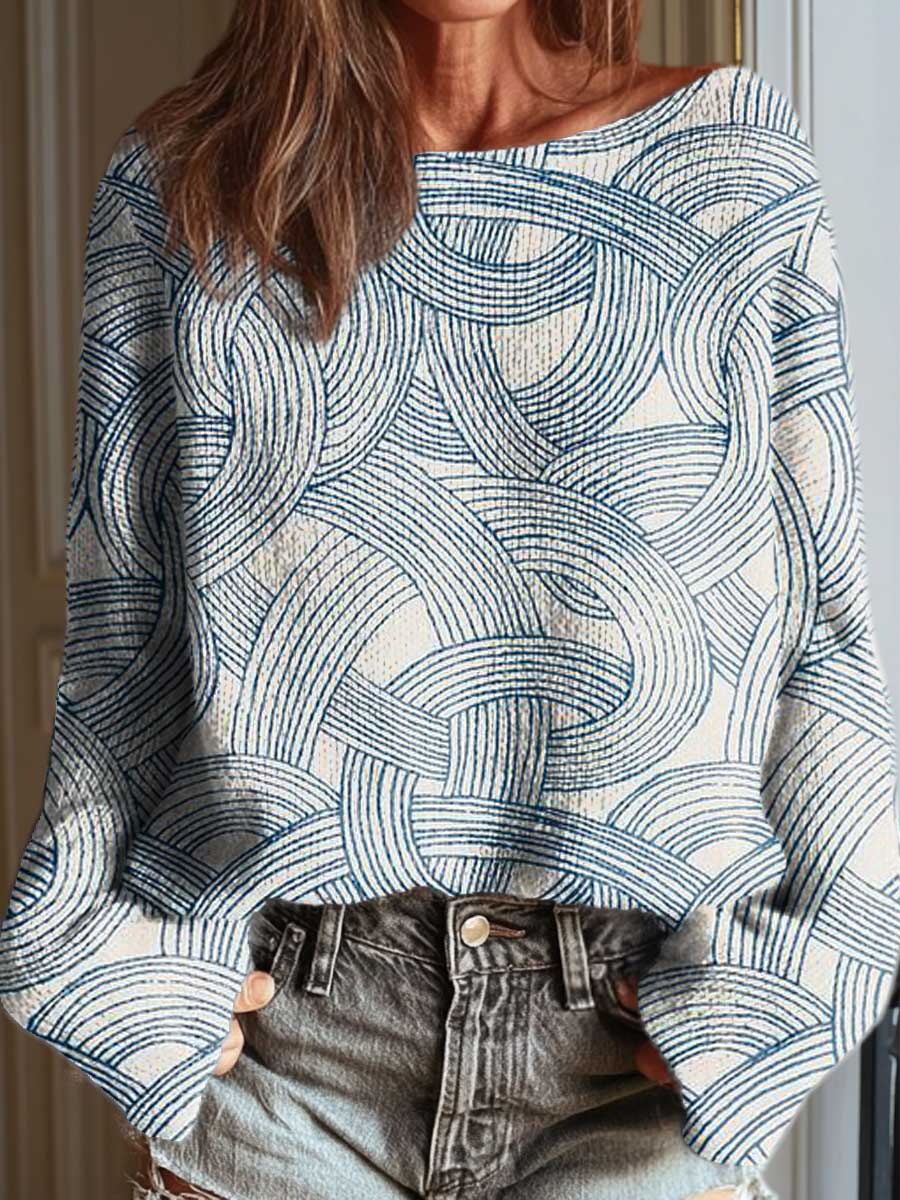 womens-abstract-geometric-line-pattern-art-print-casual-pullover-sweater