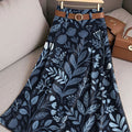 Women's Vintage Flower Art Print Cotton Skirt