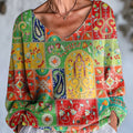 womens-ethnic-colorful-paisley-art-print-casual-pullover-sweater