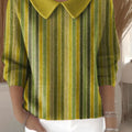 womens-geometric-color-stripe-casual-print-peter-pan-collar-3-4-sleeve-sweater